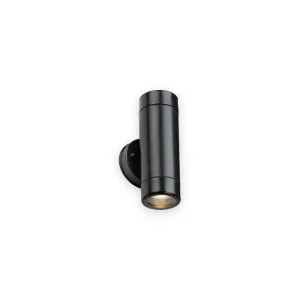 EAMON - 230V IP54 GU10 Polycarbonate Up/Down Wall Light - Black