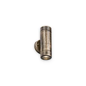 EAMON - 230V IP54 GU10 Polycarbonate Up/Down Wall light - Brushed Brass