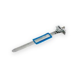 Metal earth bonding pipe clamp with blue identification plate