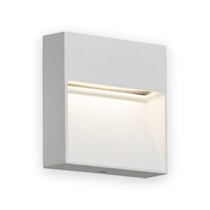 Ecozone 230V IP44 3W LED Square Wall /Guide light - White