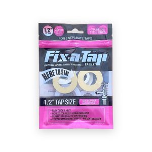 Essex pink Fix-a-Tap kit for half-inch taps in stainless steel sinks, 30mm tap holes