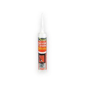 Everbuild general purpose silicone sealant cartridge with nozzle