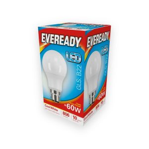 Eveready 8.2W=60W Opal LED GLS Bulb B22 4000K