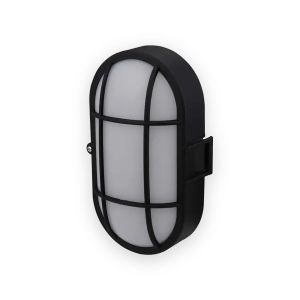 Firstlight Lewis 9W LED Oval Resin Bulkhead Black 3000K