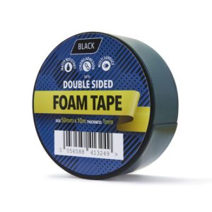 C Tie Double Sided Foam Tape 25mm X 10m Black