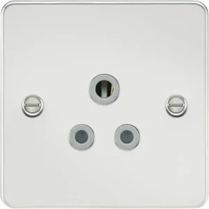 Knightsbridge 5A Unswitched Socket - Polished Chrome with Grey Insert