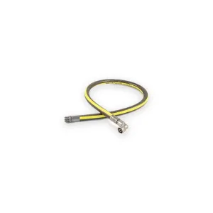 GFS1000mm braided gas cooker hose with yellow stripe and both connector ends