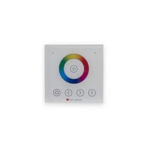 RGB touch faceplate with colour wheel and four control symbols