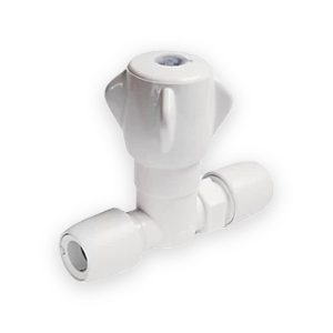 Hep2O white push-fit stopcock, cold water