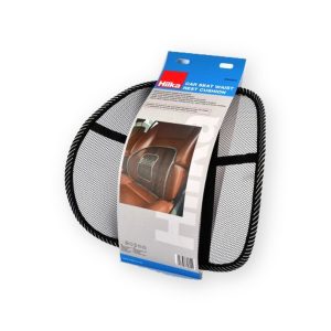 Hilka 83280504 black mesh car seat waist rest cushion with original retail sleeve