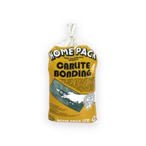 Home Pack Carlite Bonding plaster in a yellow bag with a white tied top and original printed label