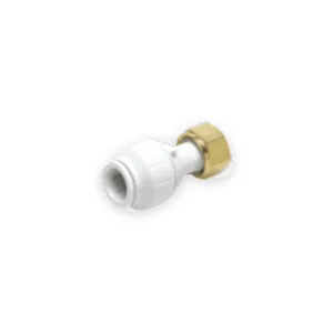 JG Speedfit straight tap connector with white push-fit body and brass swivel nut