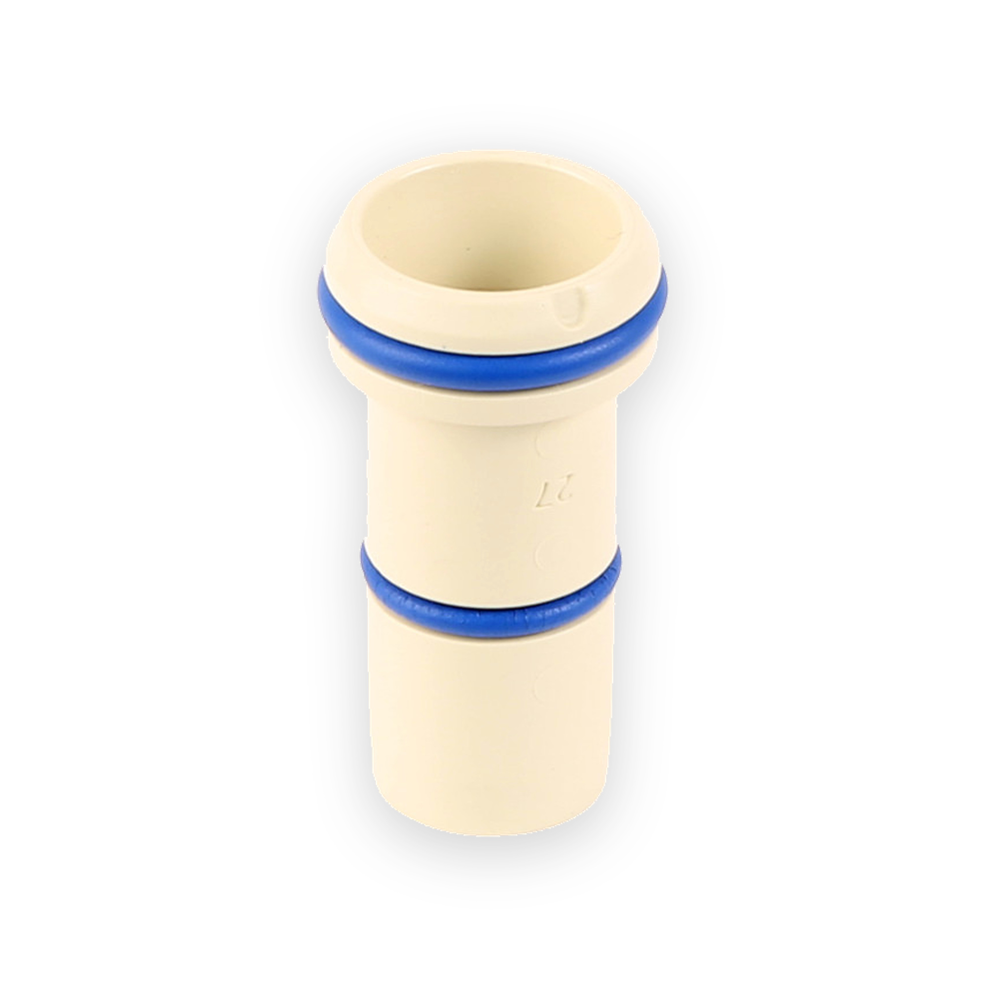 jg-speedfit-28mm-super-seal-pipe-insert-single-gallery-01 JG Speedfit cream super seal pipe insert with two blue seals and visible socket interior