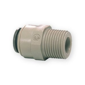 JG Speedfit plastic male coupler showing push-fit end and external screw thread