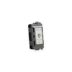 Knightsbridge 10A Fan Isolator Key Switch Module - Brushed Chrome (GDM021BC)