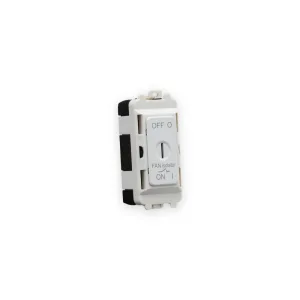 Knightsbridge 10A Fan Isolator Key Switch Module - Matt White (GDM021MW)