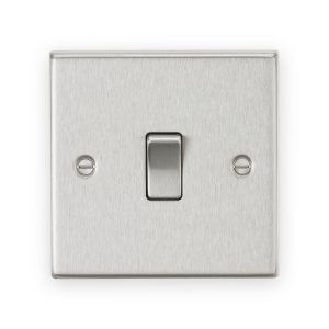 Knightsbridge 10AX 1G 2-Way Plate Switch - Brushed Chrome - CS2BC