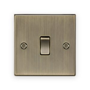 Knightsbridge 10AX 1G Intermediate Switch - Antique Brass