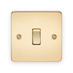 Knightsbridge 10AX 1G Intermediate Switch in Polished Brass