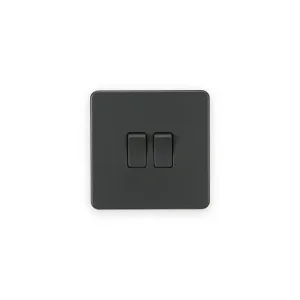 Knightsbridge 10AX 2G 2-Way Switch - Anthracite
