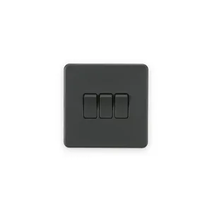 Knightsbridge 10AX 3G 2-Way Switch - Anthracite