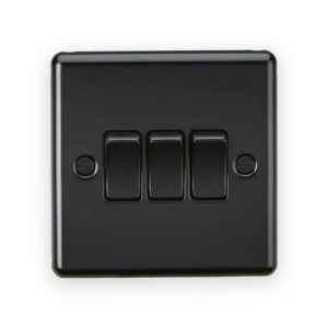 Knightsbridge 10AX 3G 2-Way Switch - Matt Black