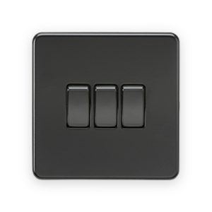 Knightsbridge 10AX 3G 2-Way Switch - Matt Black