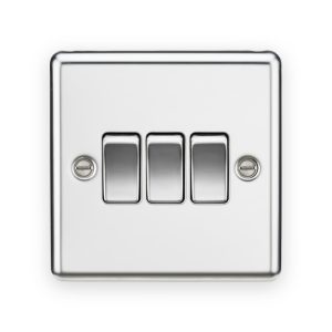 Knightsbridge 10AX 3G 2-Way Switch - Polished Chrome