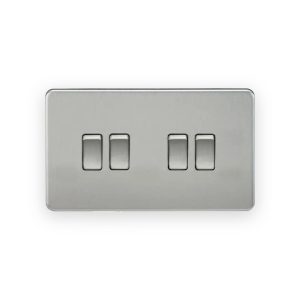 Knightsbridge 10AX 4G 2-Way Switch - Brushed Chrome