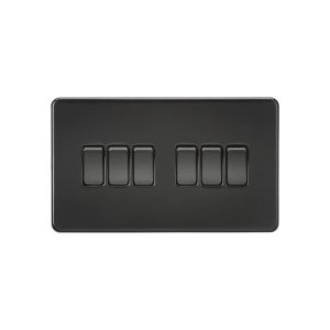 Knightsbridge 10AX 6G 2-Way Switch - Matt Black