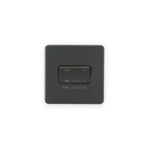 Knightsbridge 10AX Fan Isolator Switch - Anthracite