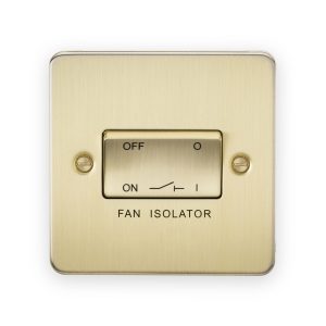 Knightsbridge 10AX Fan Isolator Switch in Brushed Brass