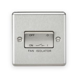 Knightsbridge 10AX Fan Isolator Switch - Brushed Chrome