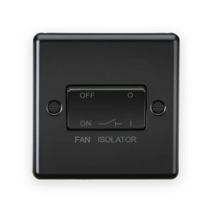 Knightsbridge 10AX Fan Isolator Switch - Matt Black
