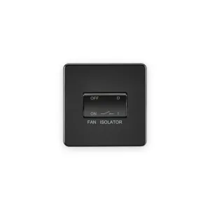 Knightsbridge 10AX Fan Isolator Switch - Matt Black