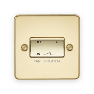 Knightsbridge 10AX Fan Isolator Switch in Polished Brass