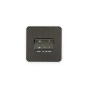 Knightsbridge 10AX Fan Isolator Switch - Smoked Bronze