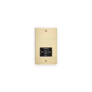 Knightsbridge 115/230V Dual Voltage Shaver Socket - Brushed Brass with Black Insert