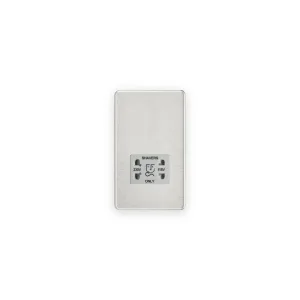 Knightsbridge 115/230V Dual Voltage Shaver Socket - Brushed Chrome with Grey Insert