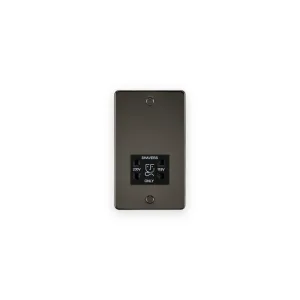 Knightsbridge 115/230V Dual Voltage Shaver Socket - Gunmetal with Black Insert