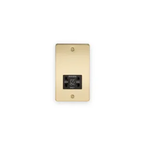Knightsbridge 115/230V Dual Voltage Shaver Socket - Polished Brass with Black Insert