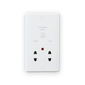 Knightsbridge 115/230V Dual Voltage Shaver Socket with Neon