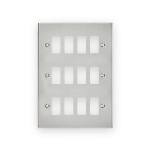 Knightsbridge 12G Grid Faceplate - Brushed Chrome