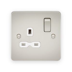 Knightsbridge 13A 1G DP Switched Socket - Pearl With White Insert