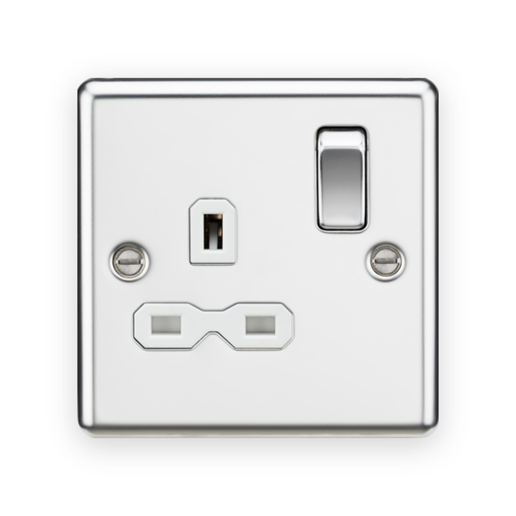 knightsbridge-13a-1g-dp-switched-socket-polished-chrome-with-white-insert-cl7pcw Knightsbridge 13A 1G DP Switched Socket - Polished Chrome with White Insert