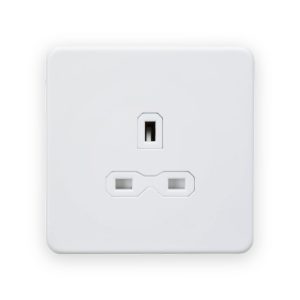 Knightsbridge 13A 1G Unswitched Socket - Matt White With White Insert