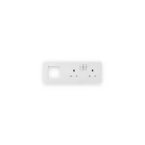 Knightsbridge SFR192RMW matt white with white inserts combination plate with sockets on right and modular opening on left