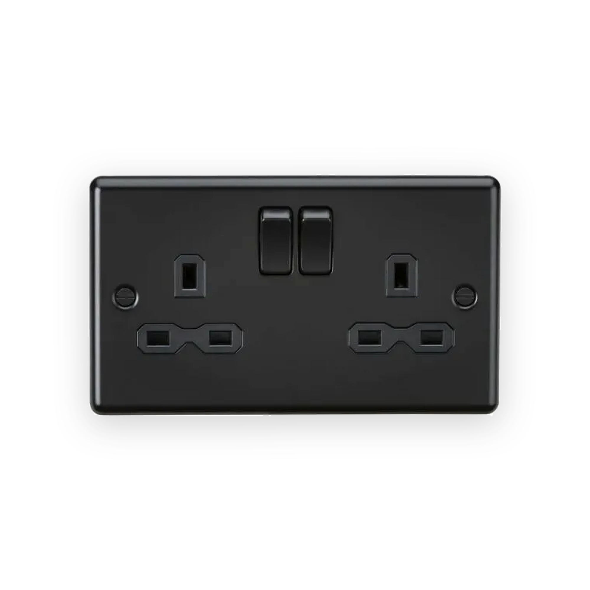 knightsbridge-13a-2g-dp-switched-socket-matt-black-cl9mbb Knightsbridge 13A 2G DP Switched Socket - Matt Black