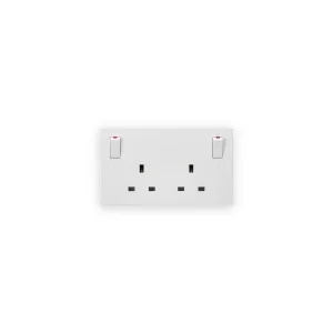 Knightsbridge 13A 2G DP Switched Socket with Twin Earths and Outboard Rockers