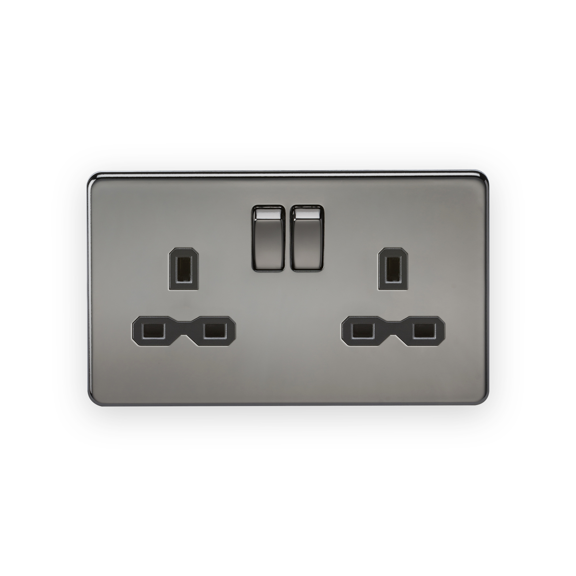 knightsbridge-13a-2g-dp-switched-socket-with-twin-earths-black-nickel-with-black-insert-5055832945901-gallery-01 Knightsbridge 13A 2G DP Switched Socket with Twin Earths - Black Nickel with Black Insert